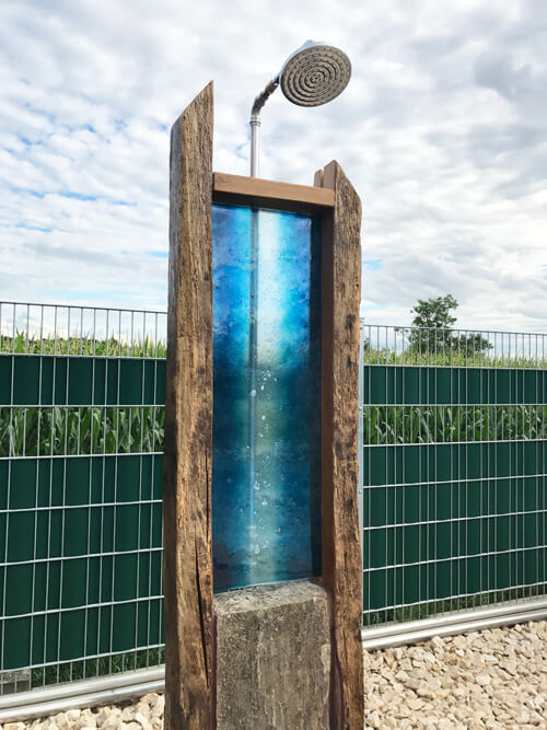 aussendusche glas