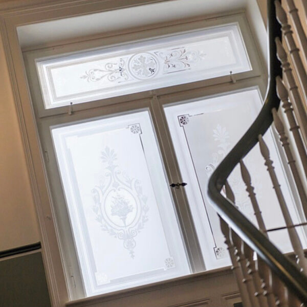 geätztes Fensterglas