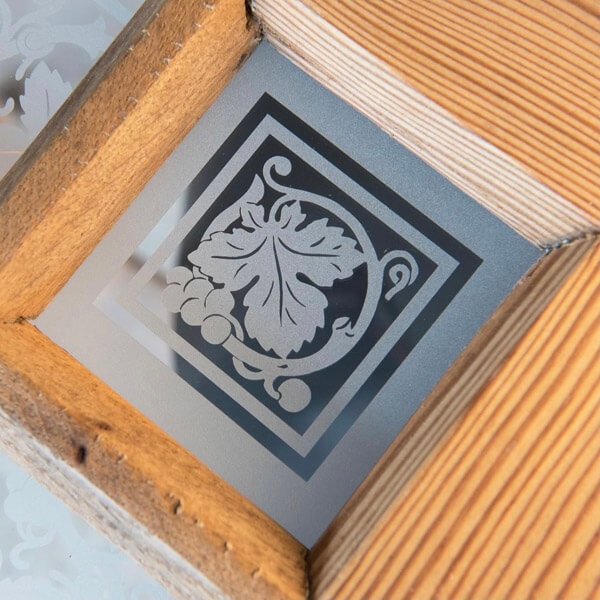 Glas sandstrahlen Muster