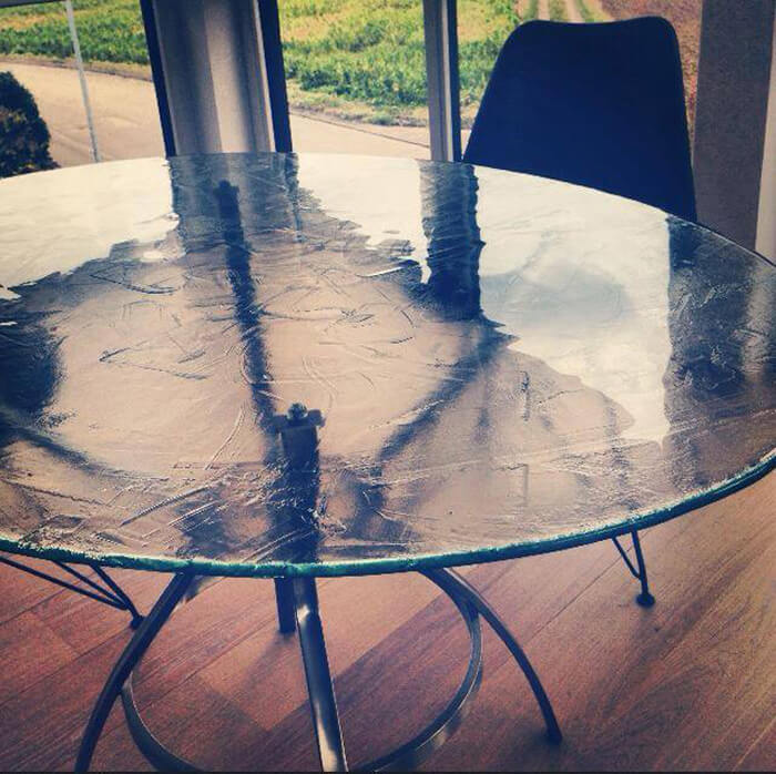 Tischplatten aus Schmelzglas