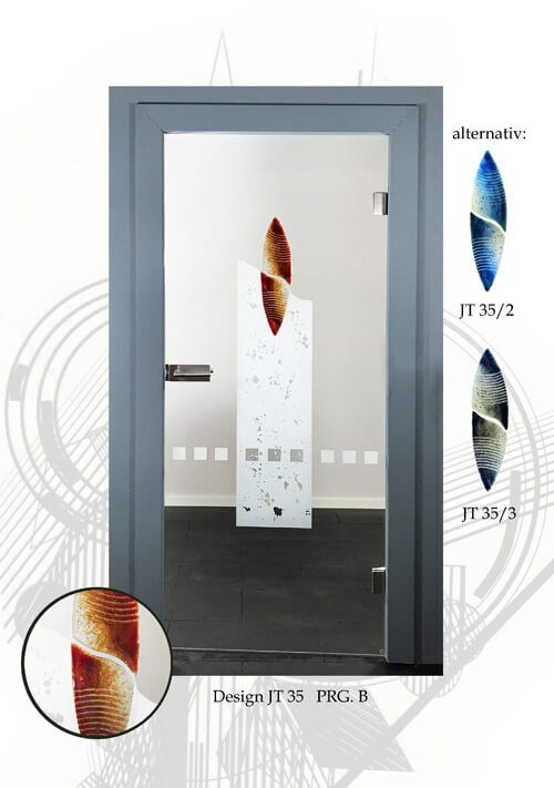 Glastüren mit Dekor