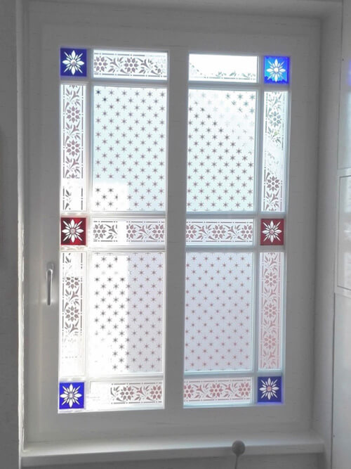Musselinglas Fenster